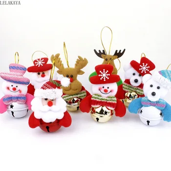 

10cm Plush Keychain Pendants Christmas Cartoon Mini Snowman Animals Bear Santa Claus Moose Lovely Christmas Tree Decoration Bell