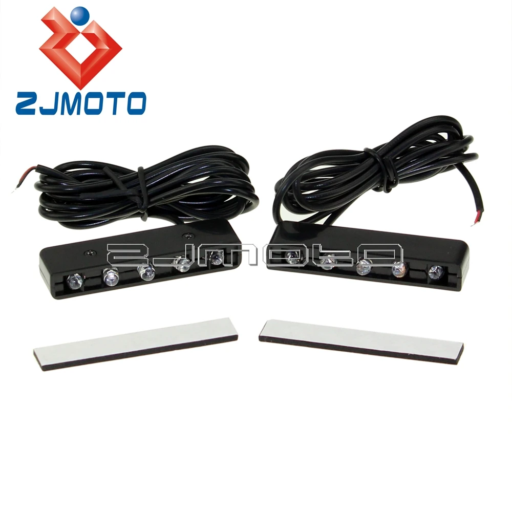 ZJMOTO Сельма 2X черные мотоциклетные красный 5 светодиодный поворотники шоры