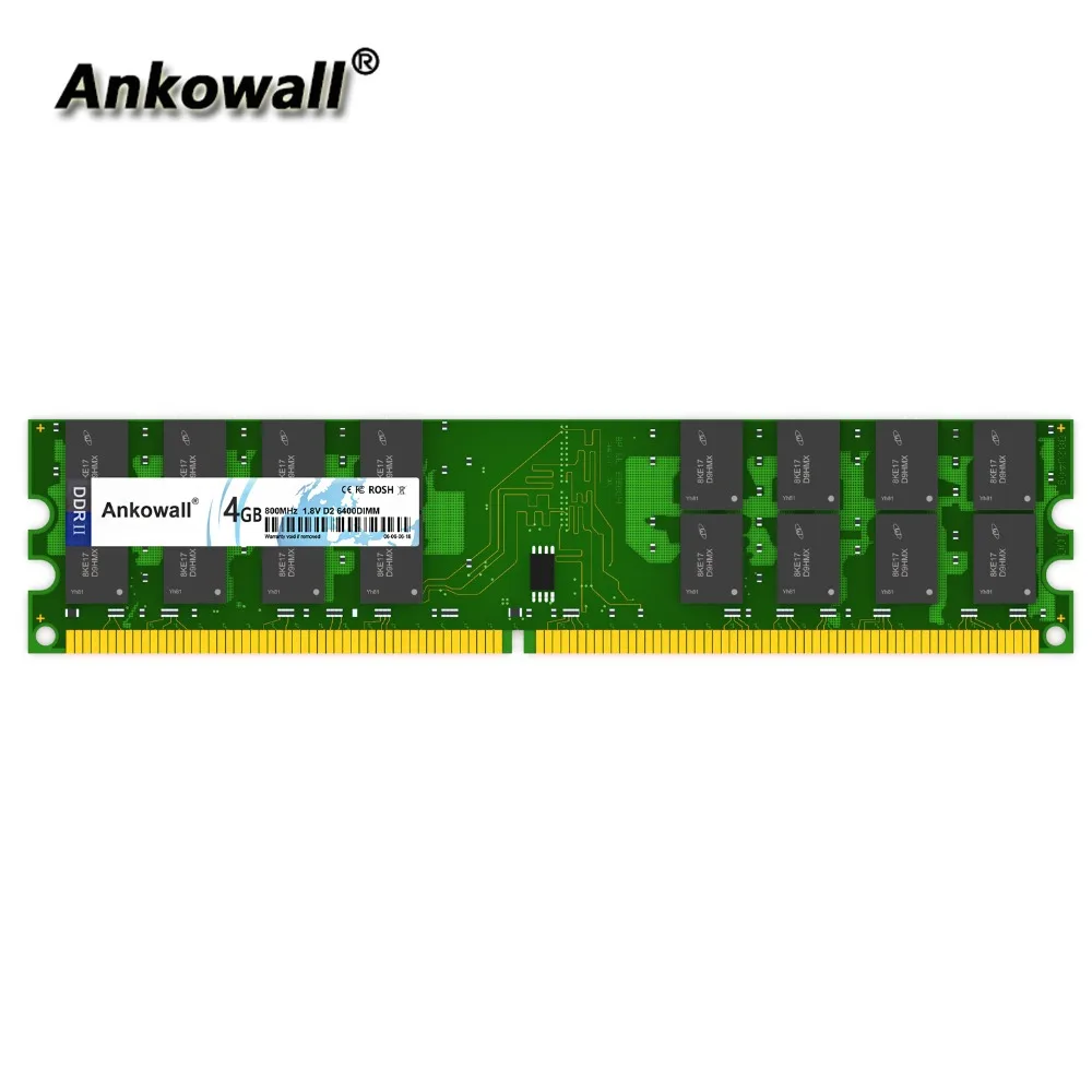 

Ankowall New DDR2 Ram 4GB 800MHz PC2-6400U 1.8V CL6 240Pin No-ECC For AMD Desktop Memory Dimm