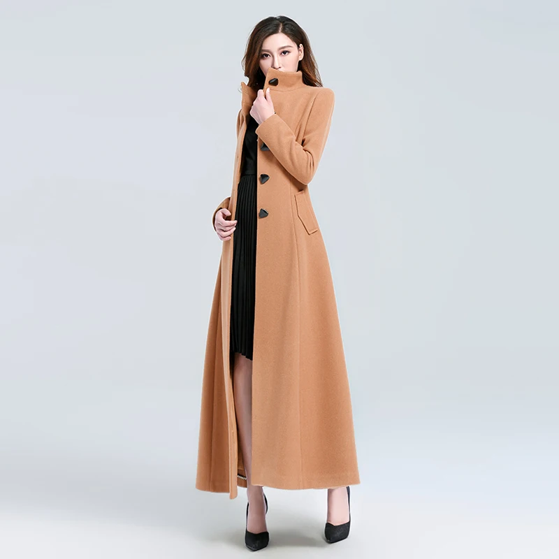 Casaco Feminino 2019 Vrouwen Plus Size Herfst Winter Cassic Eenvoudige Wollen Maxi Lange Jas Vrouwelijke Gewaad Bovenkleding Manteau Femme