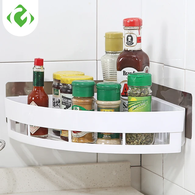 Kitchen Storage Racks Single Layer Abs Wall Mounted Type Kitchen Storage Racks Single Layer Abs Wall Mounted Type Organization Condiment Holder Save E