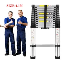 4.1M telescopic foldable Ladder folding aluminum ladder,multi-function domestic ladders and industrial laddera Safe Doorways