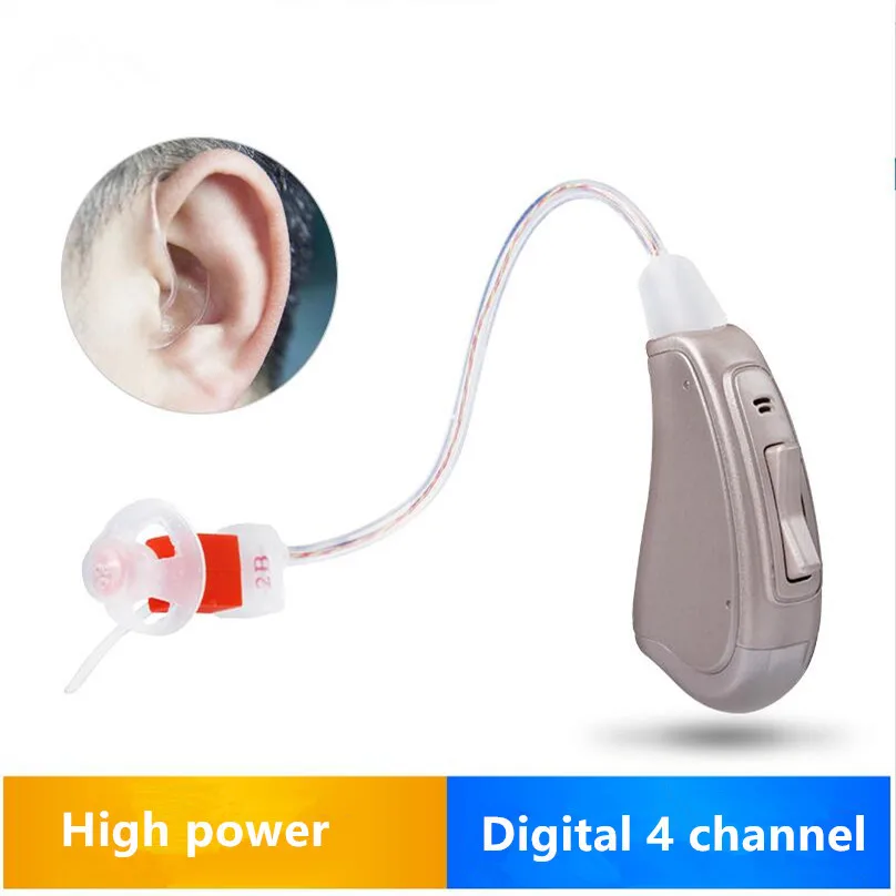 AST Digital Hearing Aid RIC High power 4 channels & 6bands Auidphones