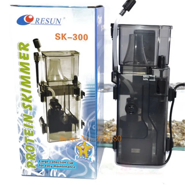 Resun 3.5W 300L/H Hang on Back Aquarium Protein Skimmer Marine Fish Tank Filter System Accessories