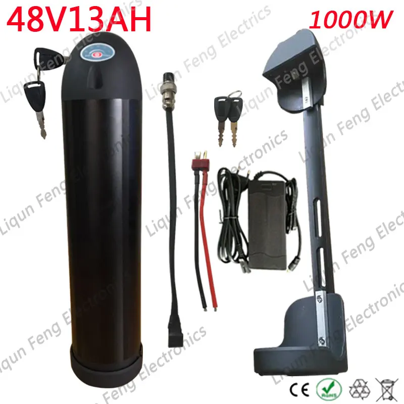

48V 12Ah 13Ah Electric Bicycle Lithium ion Battery 48V Ebike Battery with 30A BMS for 250W 500W 750W 1000W Motor Free Duty