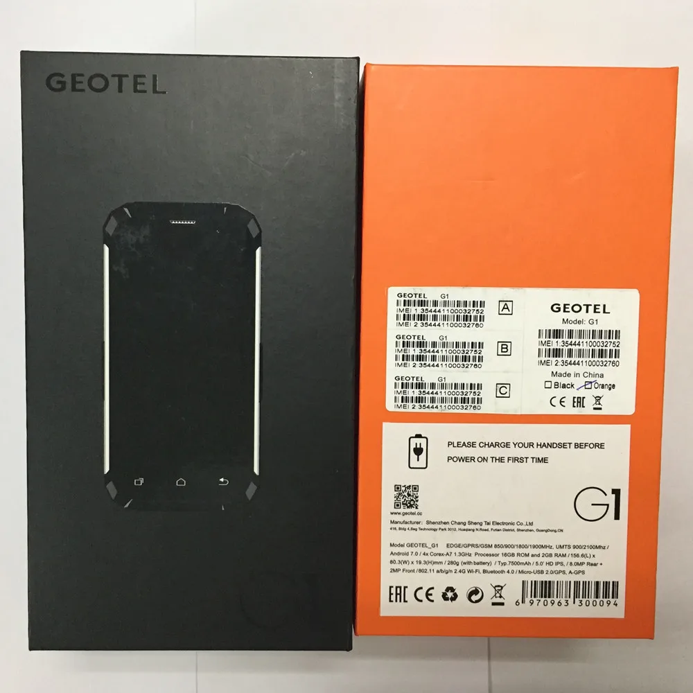 Geotel G1 смартфон 3g WCDMA MTK6580A четырехъядерный 2 ГБ ОЗУ+ 16 Гб ПЗУ Android 7,0 внешний аккумулятор 5," 8MP 7500 мАч мобильный телефон