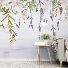 Beibehang современная личность обои скандинавские минималистичные небольшие свежие зеленые листья цветочные акварельные стиль фон обои