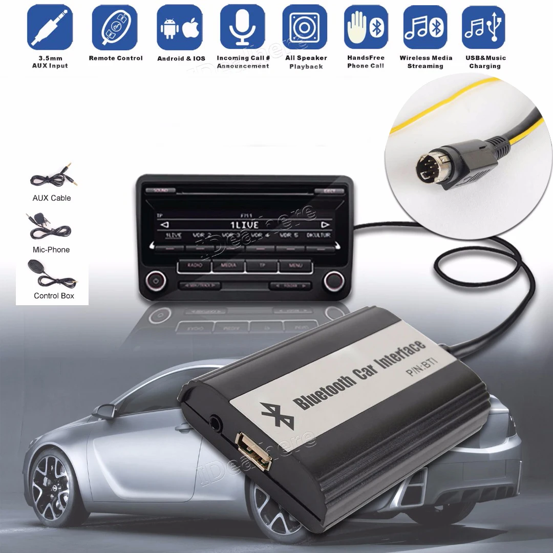 

Mayitr 1 Set Car Auto Bluetooth Kits Hands-free Stereo AUX Adapter Interface for Volvo SC With Car Accessories