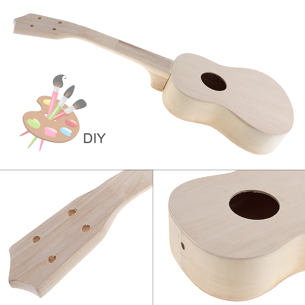 

21 Inch Simple and Fun DIY Ukulele DIY Kit Tool Hawaii Guitar Handwork Support Painting Children&#39s Toy Assembly for Amateur