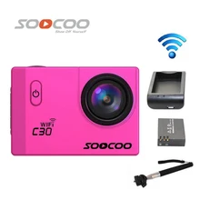 SOOCOO C30 Wi-Fi Ultra 2 K 2,0 Экран Водонепроницаемый Спорт на открытом воздухе Камера+ 1 дополнительная Батарея+ Батарея Зарядное устройство+ Монопод