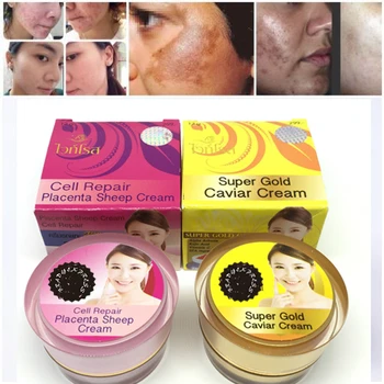 

Set White Rose Super Gold Caviar & Placenta Sheep Whitening Cream Melasmar Acne