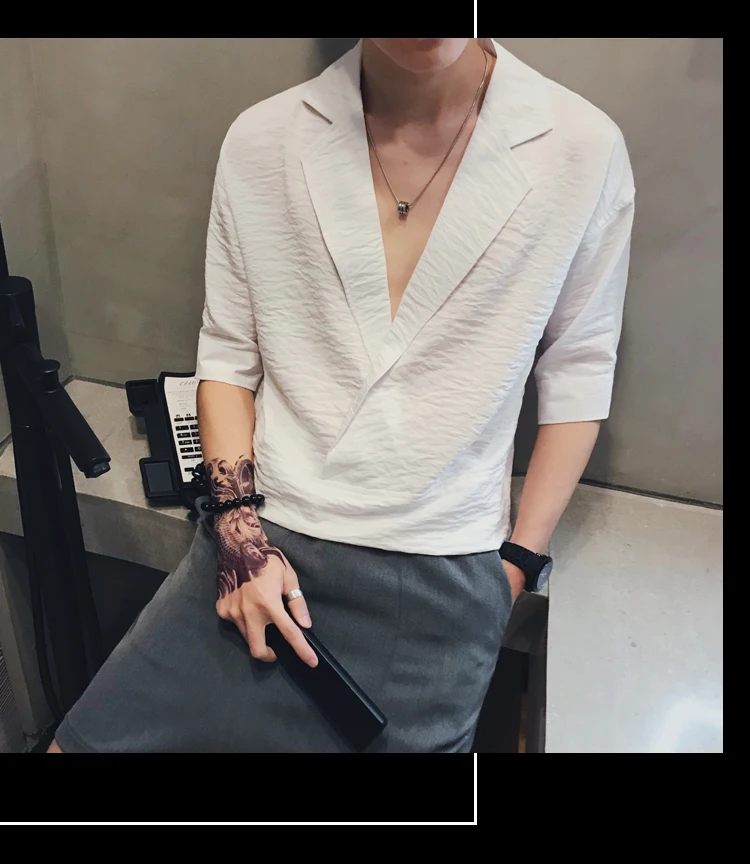 Мужская Повседневная рубашка мужская с коротким рукавом Camisa Masculina свободные рубашки белые 2019 новые летние модные социальные рубашки