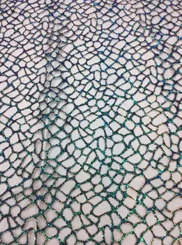 

good evening dress fashionable 5yards glued print SH-350 glitter tulle mesh fabric