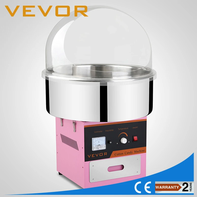 

Brand New Commercial Electric Cotton Candy Machine Floss Maker Pink with Bubble Cover