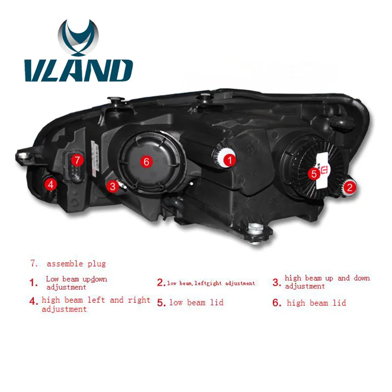 VLAND Заводская Автомобильная фара для Passat B7 для 2012- светодиодный светильник для Passat B7 Bi-Xenon объектив Plug And Play водонепроницаемый