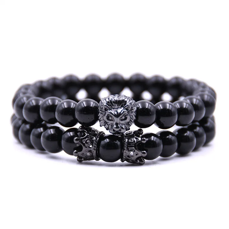 Lion Couple Bracelet Men Jewelry Bracelets For Women Pulseira Masculina Jewellery Feminina Bileklik Elastic Crown Armbanden 2018 Lion Couple Bracelet Men Jewelry Bracelets For Women Pulseira Masculina Jewellery Feminina Bileklik Elastic Crown Armbanden 2018