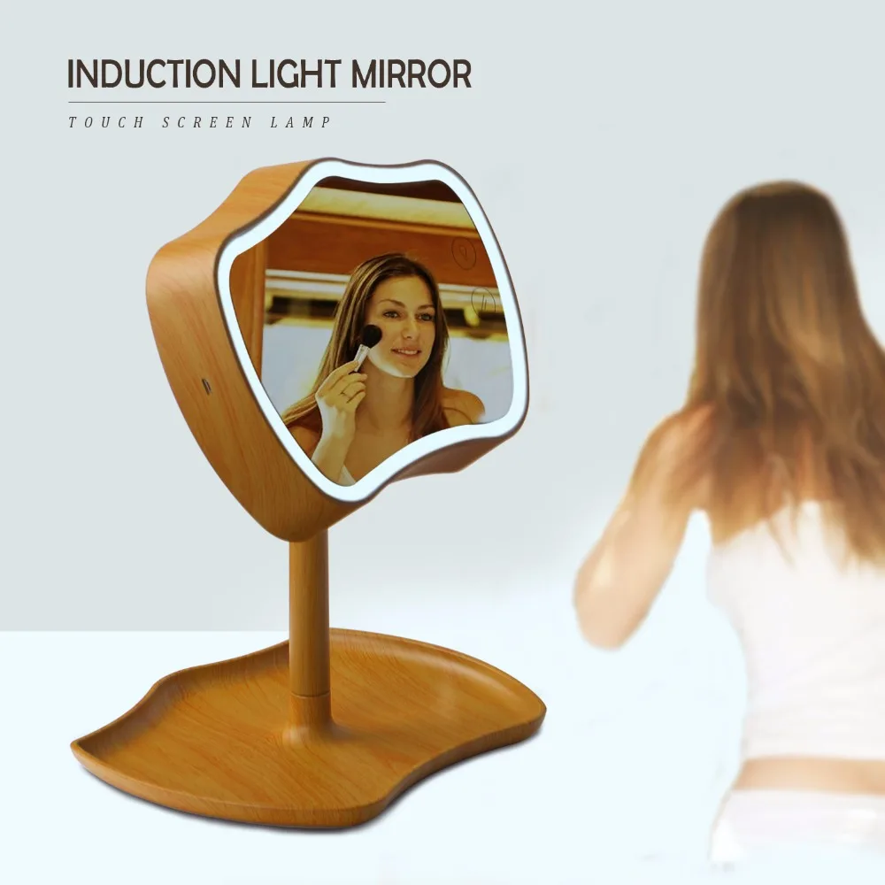 bathroom LED Light Makeup Mirror Touch Screen Portable Vanity Tabletop Lamp Cosmetic Mirror Make Up LED Mirror Or LED Light