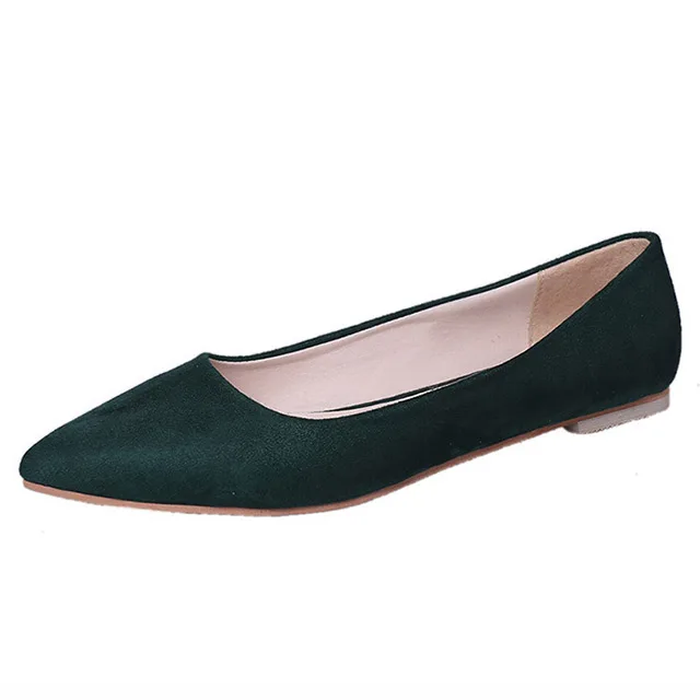 Высококачественная женская обувь на плоской подошве; Модные Замшевые балетки на плоской подошве; свадебные туфли с острым носком; новые женские водонепроницаемые мокасины; женские ботинки-лоферы - Цвет: Зеленый