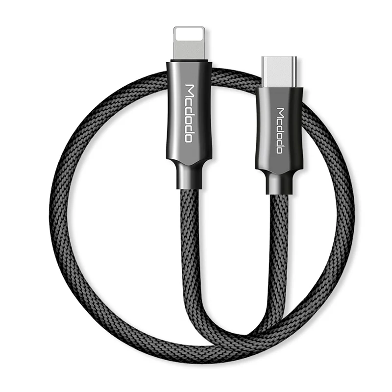 Mcdodo 18 Вт PD Быстрый зарядный кабель для iPhone X 8 Plus iPad Lightning to type C зарядный кабель для передачи данных адаптер USB C зарядный кабель - Цвет: black