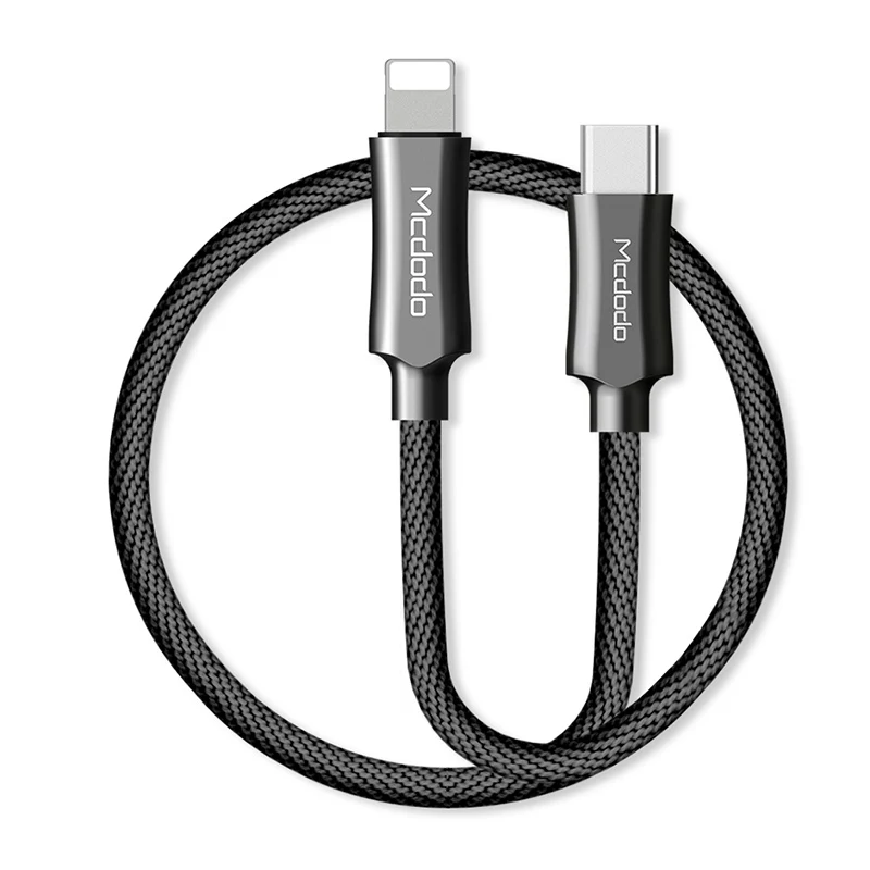 black Mcdodo 18 Вт PD Быстрый зарядный кабель для iPhone X 8 Plus iPad Lightning to type C зарядный кабель для передачи данных адаптер USB C зарядный кабель - Цвет: black