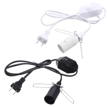 

E12 Lamp Base Himalayan Salt Lamp Holder PVC 1M Electric Power Dimmer Cable Cord Switch US Plug White/Black