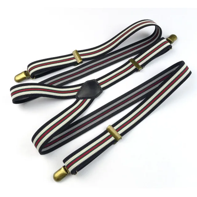 New Striped Women Suspender Fashion Retro Classic British Style Elastic