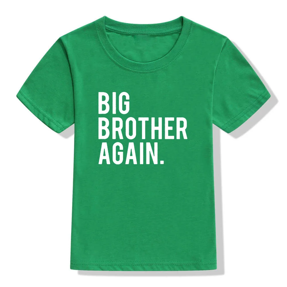Летняя детская одежда «большой брат снова»; футболка для мальчиков; Классная футболка с короткими рукавами; топы для маленьких мальчиков и девочек; Повседневная футболка