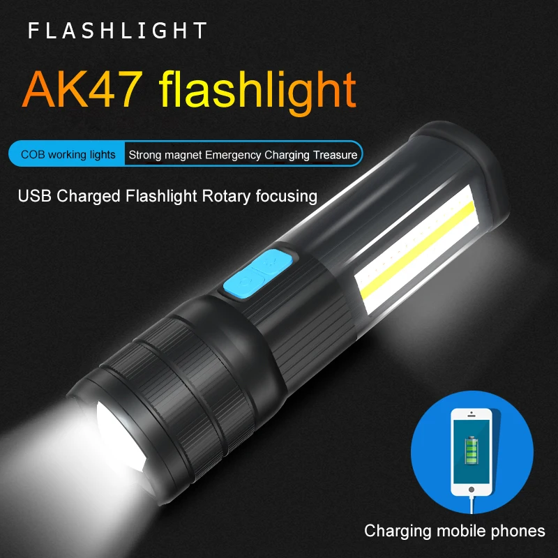 

9 mode Zoomable COB Multifunction Flashlight USB Charging/Magnetic/Waterproof lamp with Maintenance Emergency Work Light