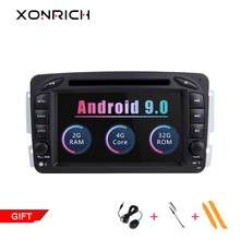 Xonrich 2 Din Android 9,0 Автомобильный мультимедийный плеер для Mercedes/Benz/W209/W203/W168/M/ML/W168/W463/Viano/W639/Vito/Vaneo Авторадио