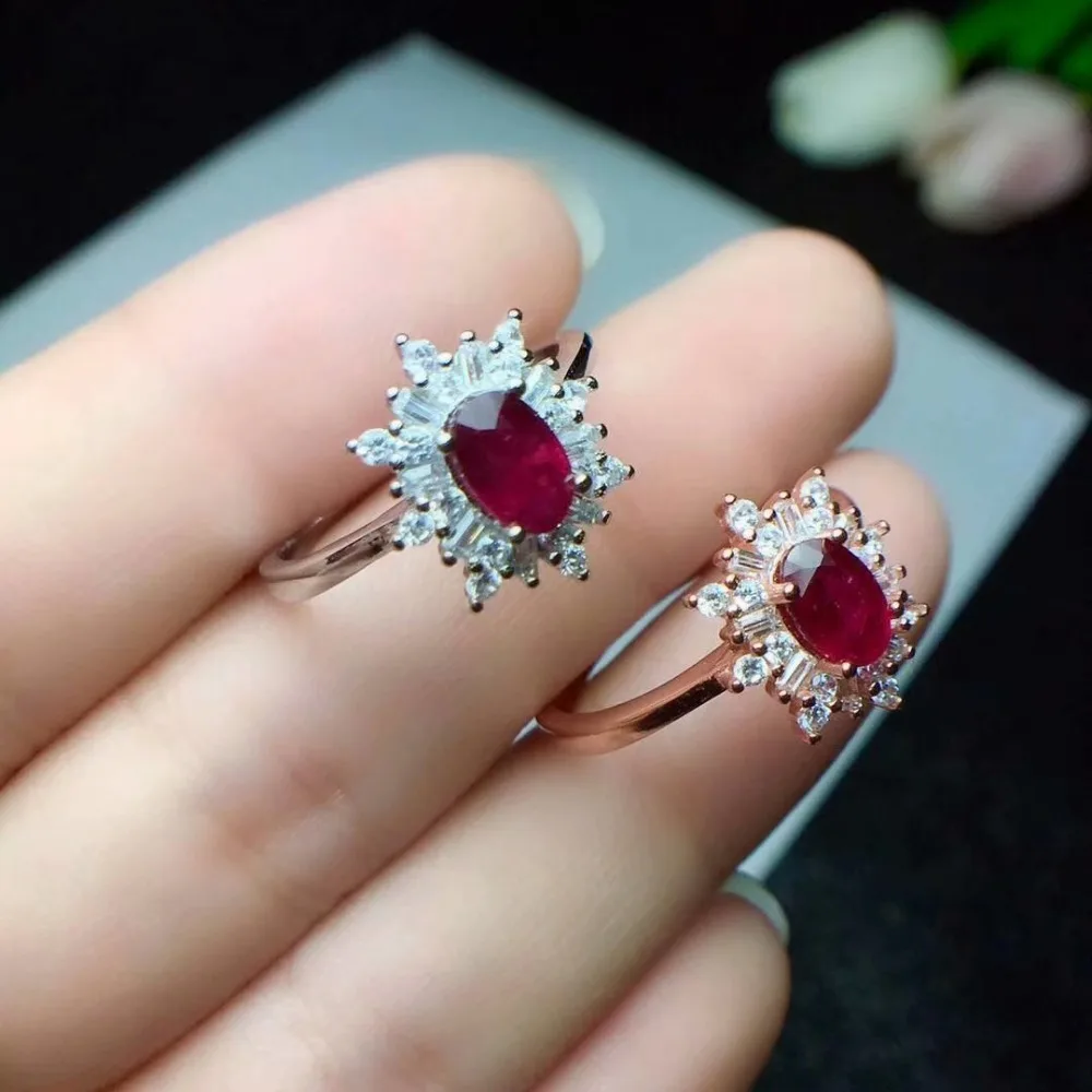 Shilovem стерлингового серебра 925 натуральный рубин кольца fine Jewelry модифицируемые Женские Модные Этнические Свадебный завод открытым cj040606agh