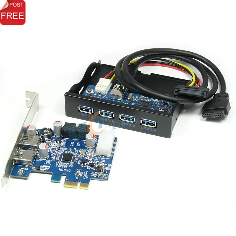 PCI e USB 3 0 адаптер карта управления с 20 контактами + 5 дюйма дюймовый 4 портовый