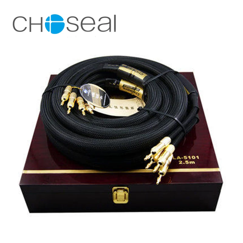 

Choseal 30th anniversary LA5101 8.2FT OCC 6N Banana Plug Speaker Cable 2.5m/8.2FT for Speaker DVD Multimedia Amplifier