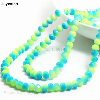 

Isywaka Fashion 4x6mm 50pcs Rondelle Austria faceted Crystal Glass Beads Loose Spacer Round Beads for Jewelry Making No.60R6