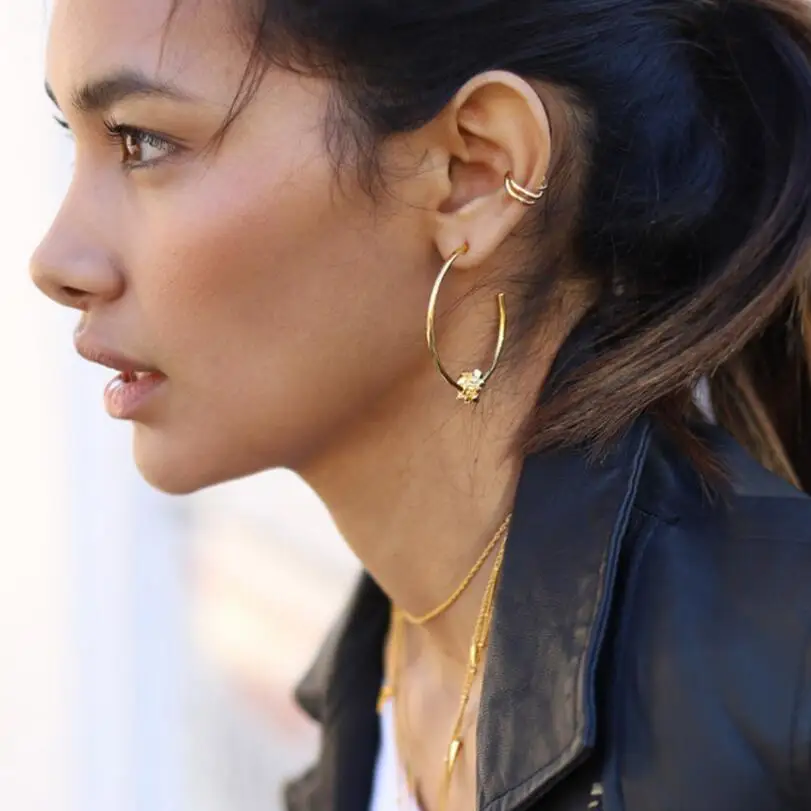 Gold Clip On Earrings No Pierced Non Piercing Earcuff Ear Pierced Non Piercing Earcuff Ear Clip