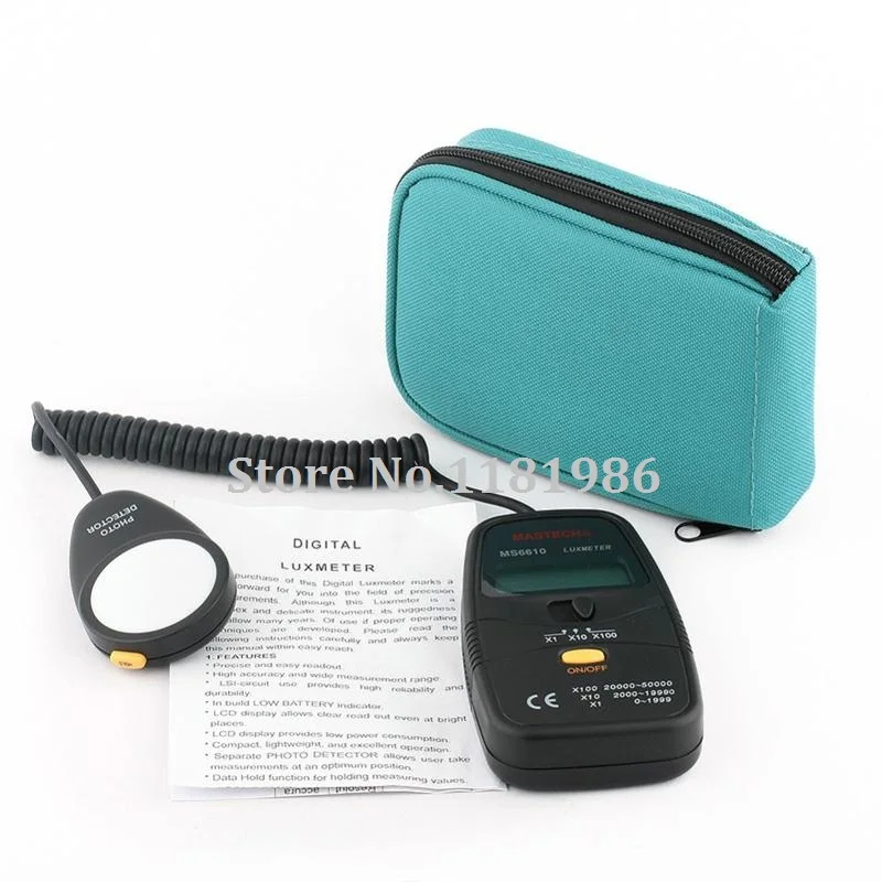 MASTECH MS6610 цифровой люксовый измеритель освещенности Luxmeter 0 ~ 50000 лк Люксметр