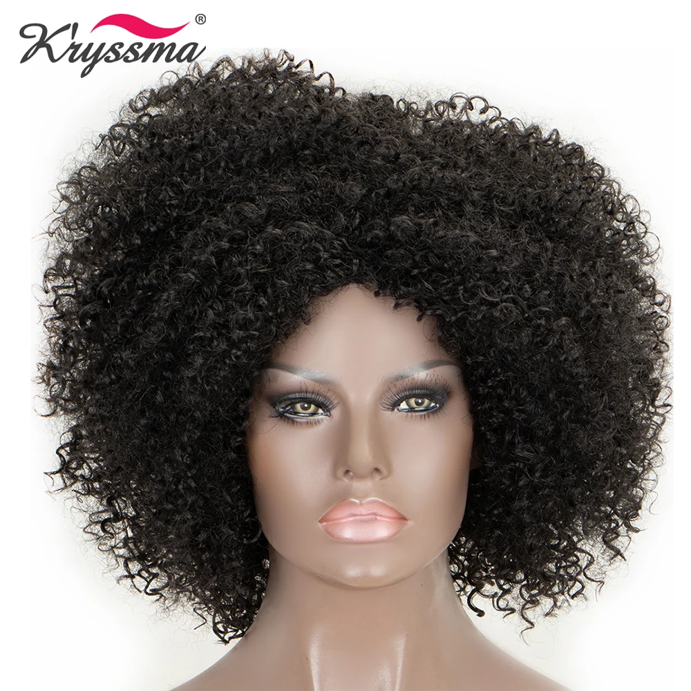 Krysma синтетический парик с кружевом спереди кудрявые вьющиеся натуральные черные парики для женщин Hairline 1B термостойкие парики для черных женщин волокно