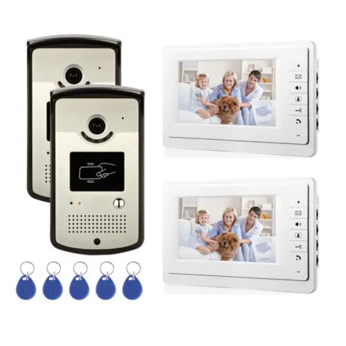 House RFID ID Card Wired Video Door Phone Audio Visual Intercom System Villa 2V2