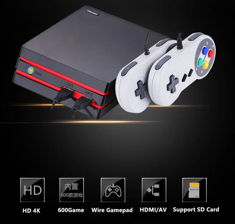  CoolBaby New HDMI/AV Video Game Console With 2 Wire USB Controller Built in 600 Classic Games Famil
