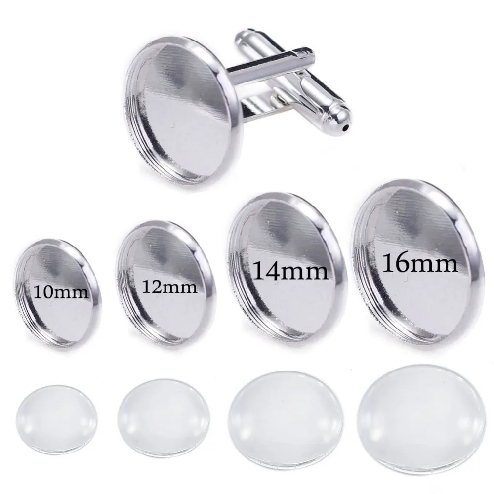 10 шт. Набор круглых запонок для кабошона 8 мм 12 14 мм|14mm cabochons|bezel settingcufflink blanks |