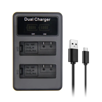

SANGER EN-EL14 EN-EL14a ENEL14 LED USB Dual Charger for Nikon P7800 P7100 D5300 D5200 D3200 D3300 D3100 Camera Battery Charging