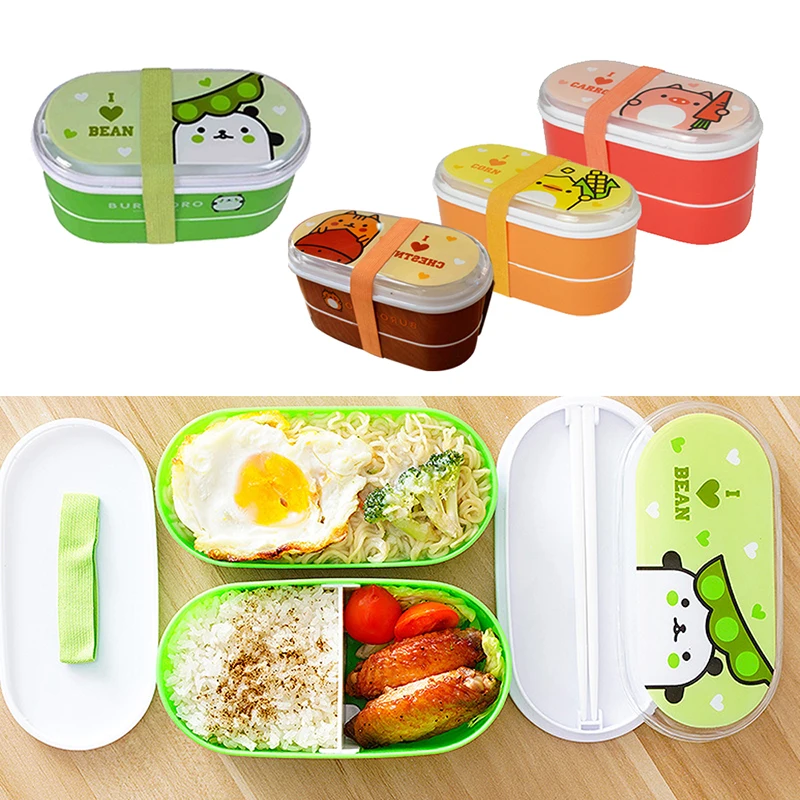 Hoomall контейнеры для хранения продуктов милая двухслойная столовая посуда Bento Box
