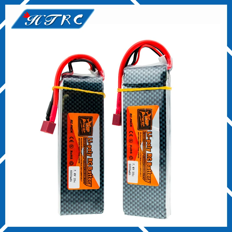 

2 PCS 2018 Nouvelle Arrive Rechargeable ZOP Puissance 2 S 7.4V 6000MAH 25C Lipo Batterie T XT60 Plug