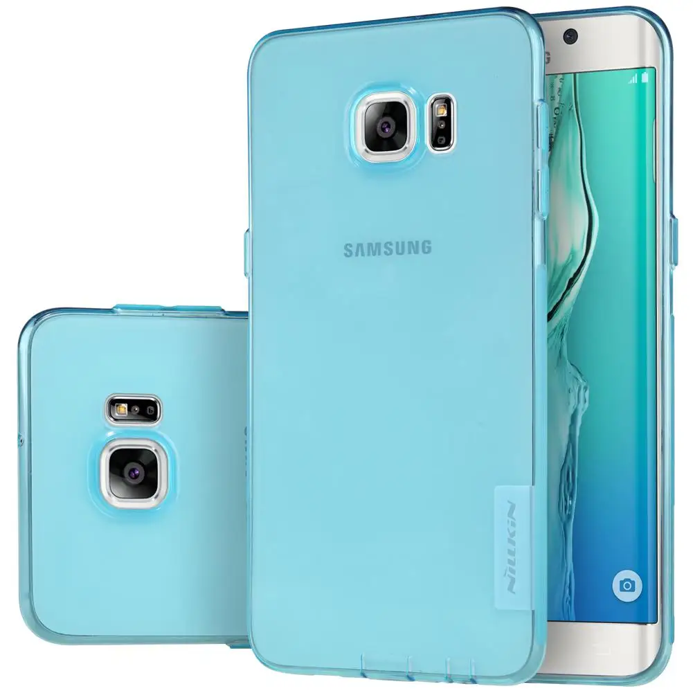 Для samsung Galaxy S6 Edge Plus чехол Nillkin серии Nature задняя крышка прозрачный мягкий TPU чехол для samsung S6 Edge Plus - Цвет: Синий