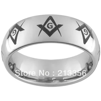

10PCS/LOT FREE SHIPPING!USA WHOLESALES CHEAP PRICE 8MM WOMEN&MENS HIS OR HER FREEMASON MASONIC DOME TUNGSTEN WEDDING BAND RINGS