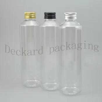 

20pcs 400ml Round Bottles Empty with Aluminum Metal Screw Cap Hydrating Bottle Transparent empty round plastic Bottle