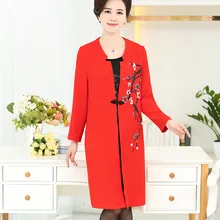 Free shipping 2016 Elderly women’s autumn mother wear coat loose size windbreaker style coat female lady significant level coats