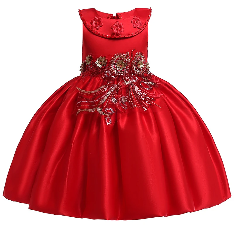 Коллекция года, зимнее платье с вышивкой для маленьких девочек праздничное платье принцессы Детские платья для девочек, свадебное платье одежда для детей возрастом от 3 до 10 лет