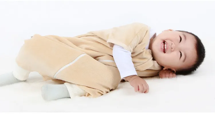 Осень-зима 72 см Детские Спальные мешки бархат без рукавов Детские мешки сна детские пижамы Пижама для младенцев Одежда Сако de dormir