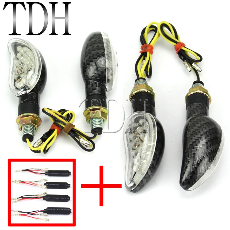 4PCS Motorcycle Universal LED Turn Signal Light Amber Indicator Flashing Lights With Resistor |