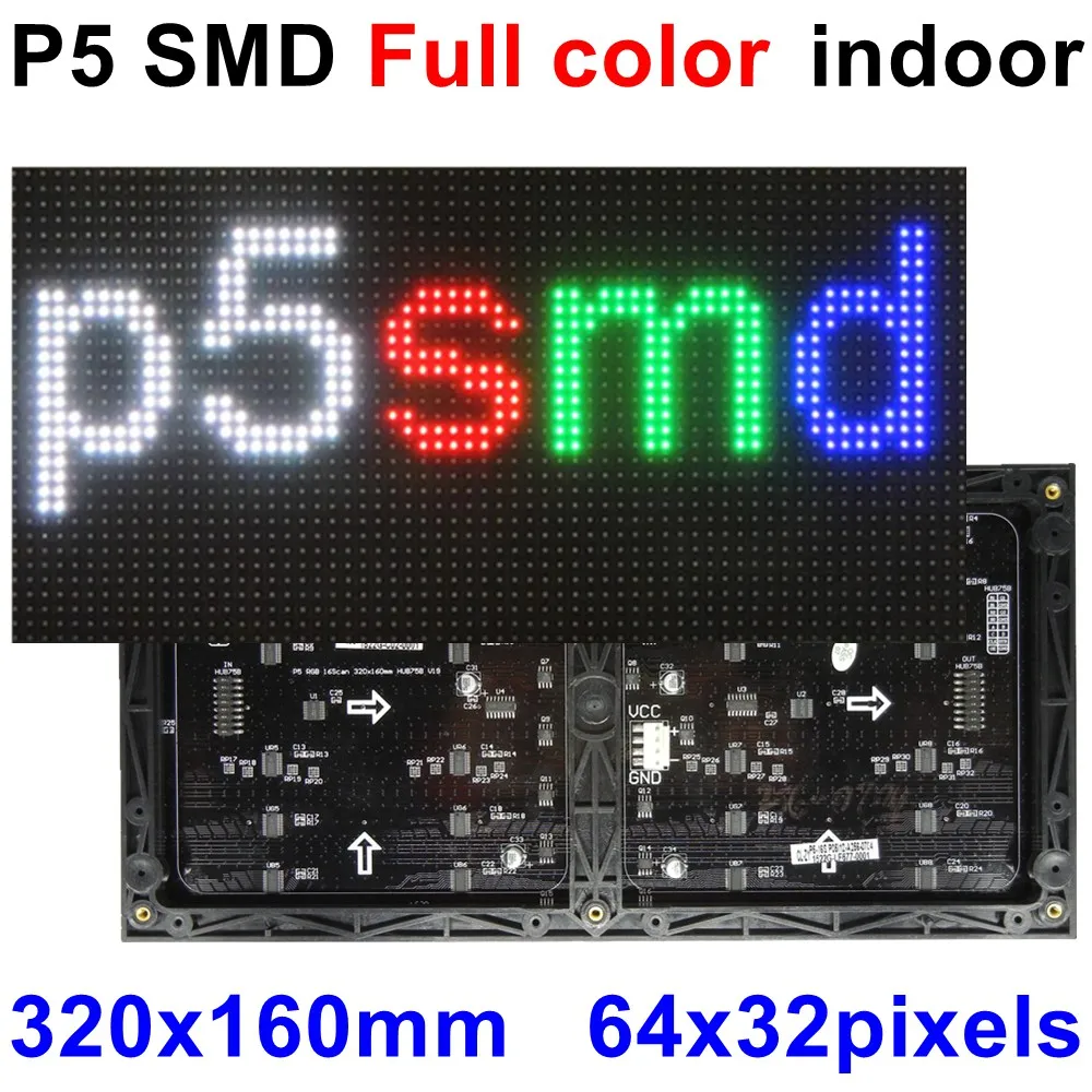 P5 SMD RGB Полноцветный 320*160 мм 64*32 пикселей внутренний модуль светодиодная